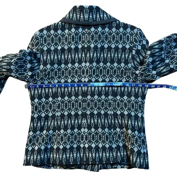 Women's Pendleton 100% Wool Jacquard Pattern Zipper Jacket Coat Blazer - Large - Picture 11 of 15